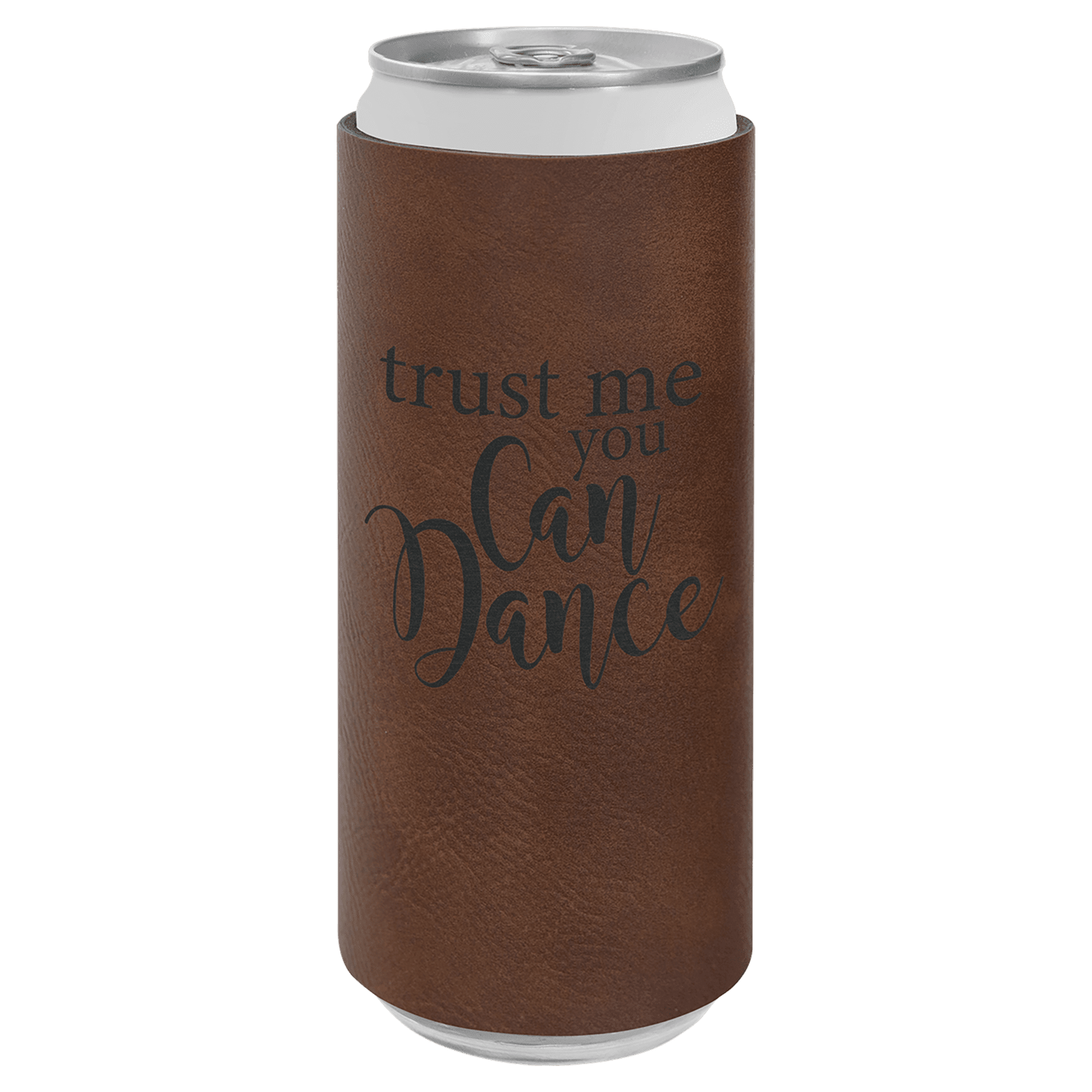 Dark Laserable Leatherette Slim Beverage Holder
