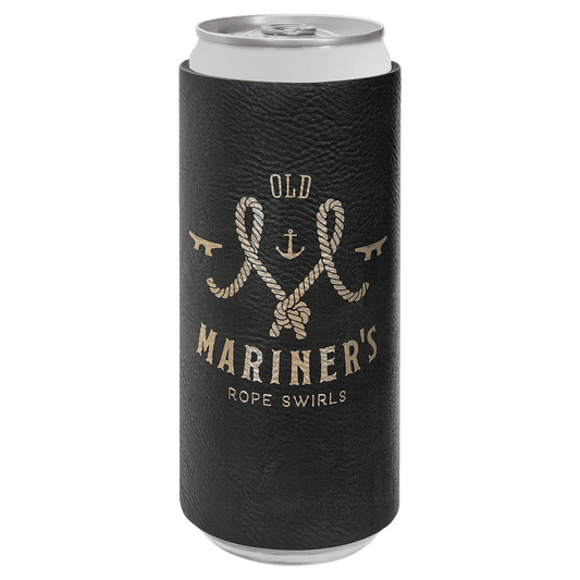 Black/Gold Laserable Leatherette Slim Beverage Holder