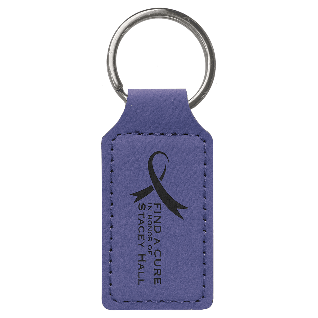 2 3/4" x 1 1/4" Laserable Leatherette Rectangle Keychain