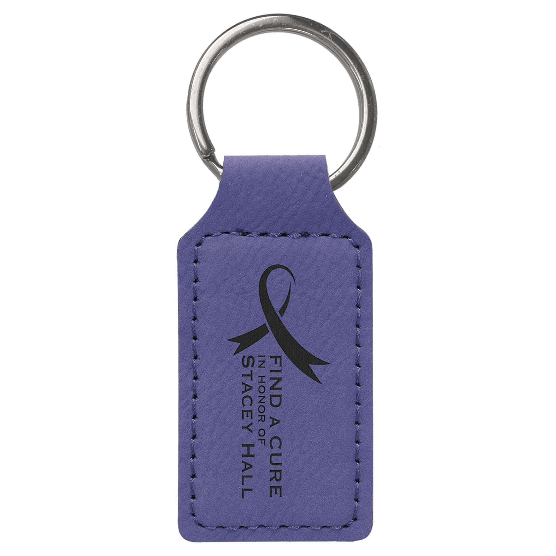 2 3/4" x 1 1/4" Laserable Leatherette Rectangle Keychain
