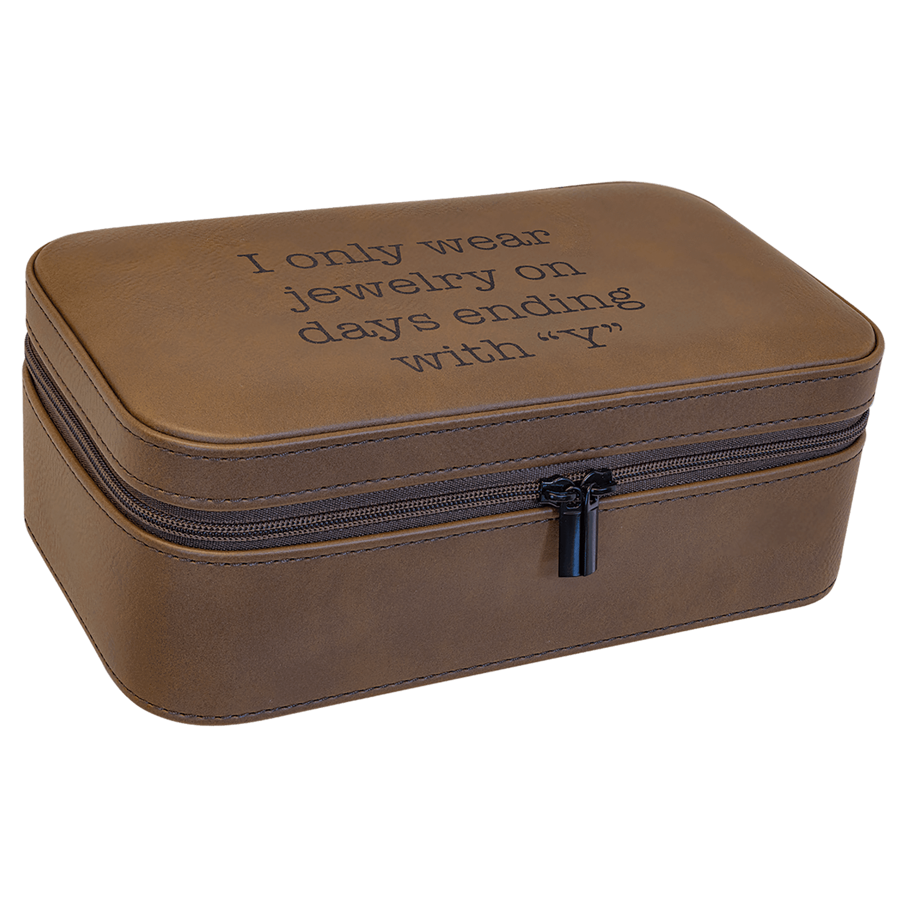 7 1/2" X 4 1/2" Dark Laserable Leatherette Jewelry Box