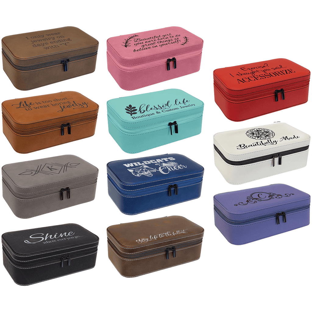 7 1/2" X 4 1/2" Laserable Leatherette Jewelry Box Sample Set