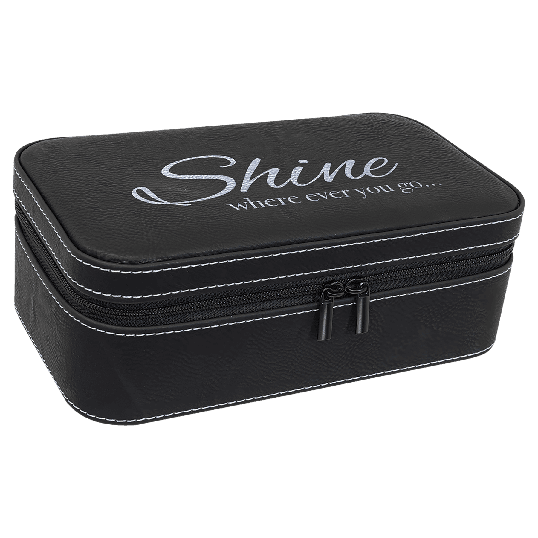 7 1/2" X 4 1/2"/Silver Laserable Leatherette Jewelry Box