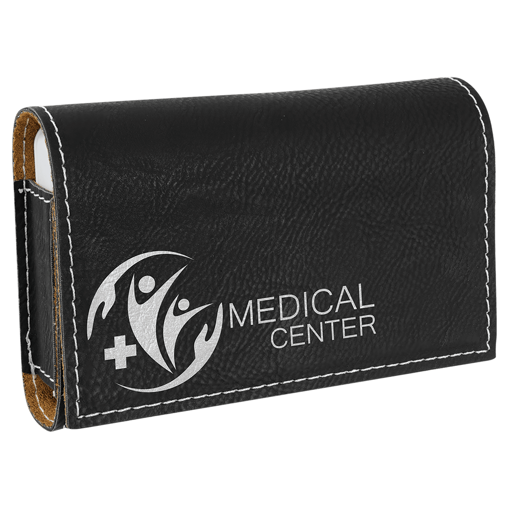 4 3/4" x 3 1/8"/Silver Laserable Leatherette  Pill Box