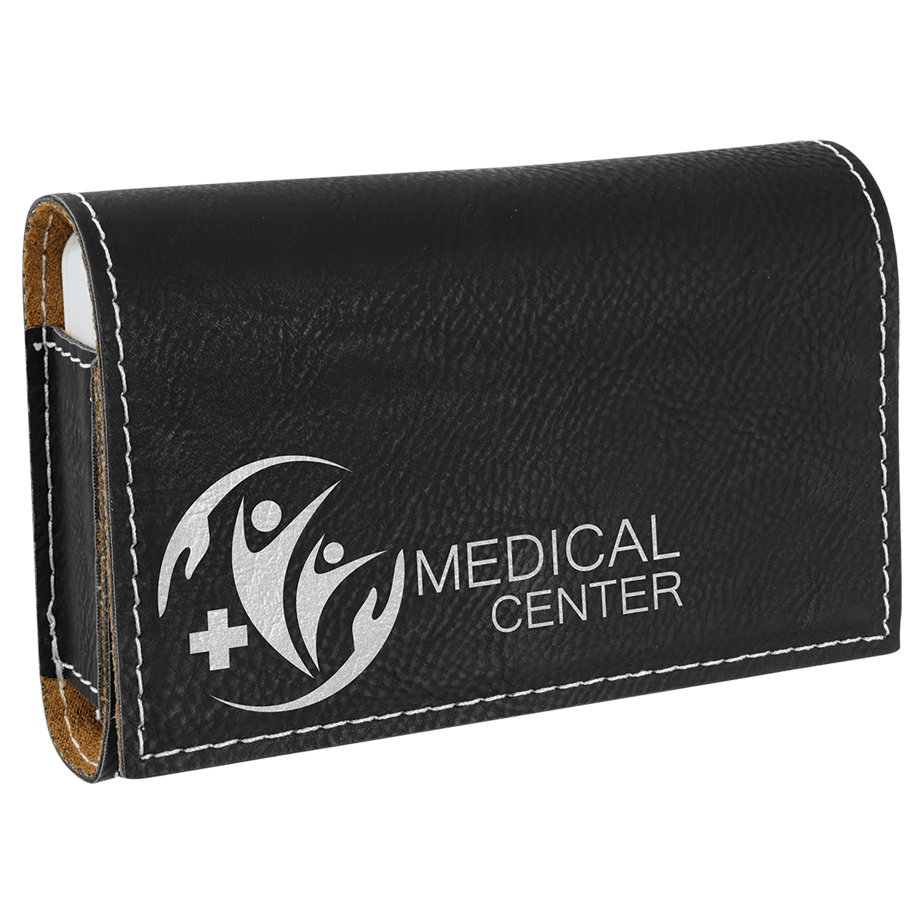 4 3/4" x 3 1/8"/Silver Laserable Leatherette  Pill Box