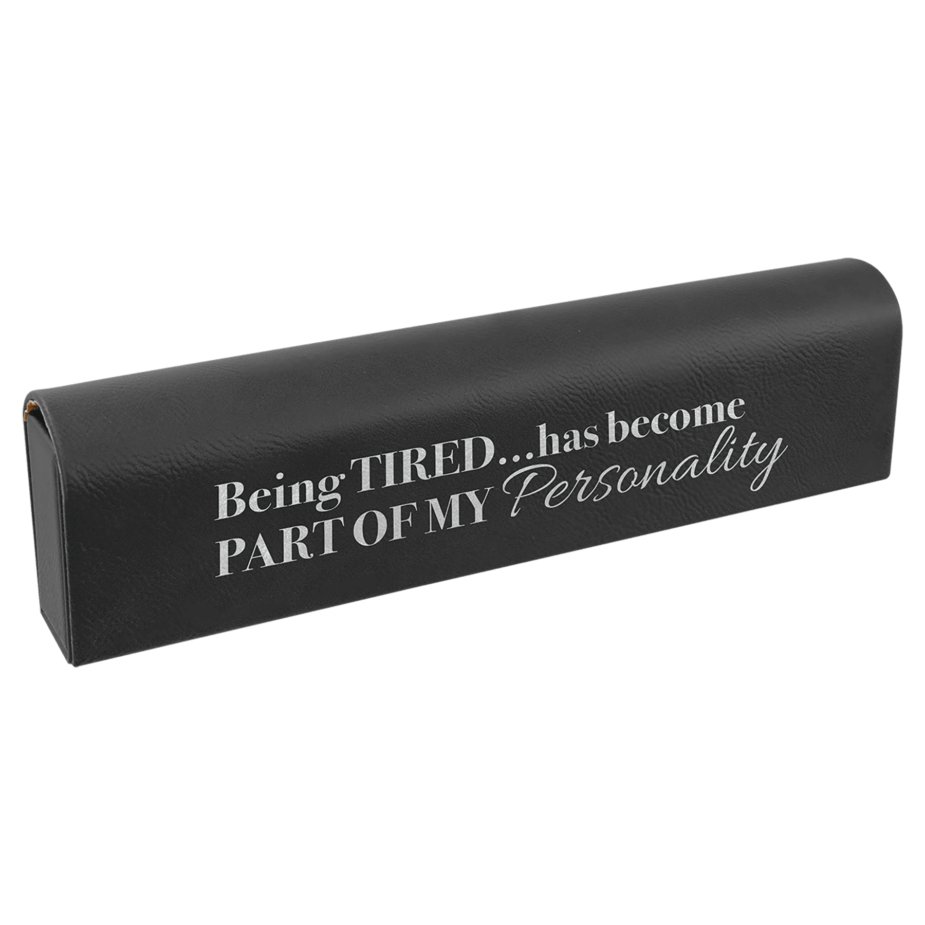 9 3/4" x 2 1/2"/Silver Laserable Leatherette Pill Box