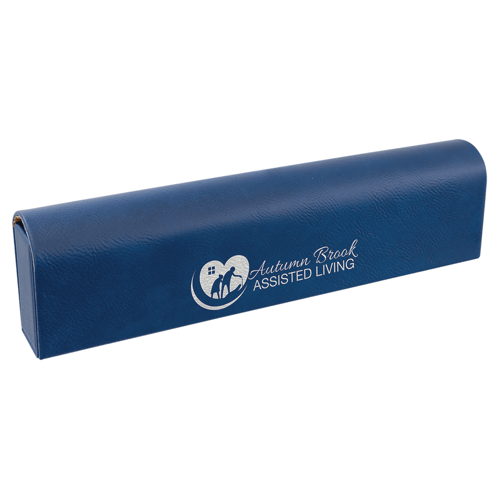 9 3/4" x 2 1/2"/Silver Laserable Leatherette Pill Box