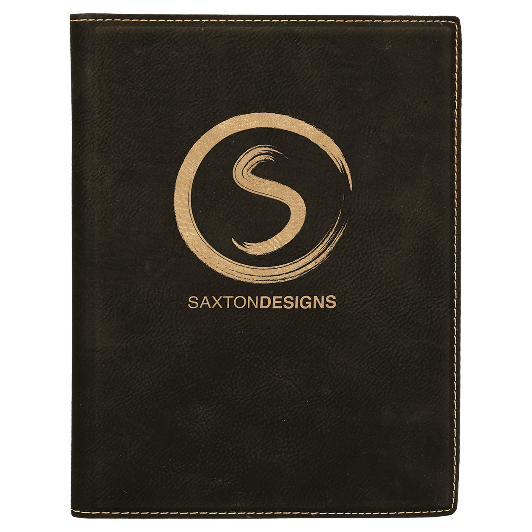 7" x 9"/Gold Laserable Leatherette Small Portfolio with Notepad