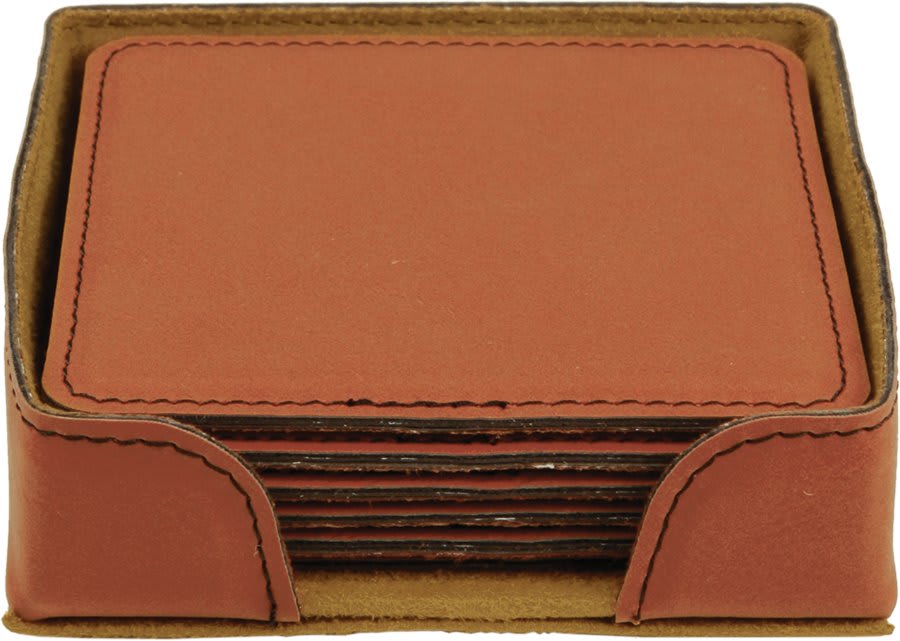 4" x 4" Rawhide Square Laserable Leatherette 6