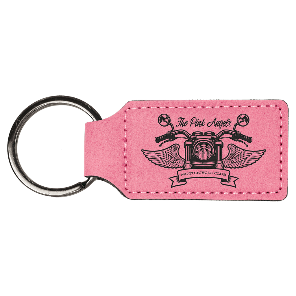 2 3/4" x 1 1/4" Laserable Leatherette Rectangle Keychain