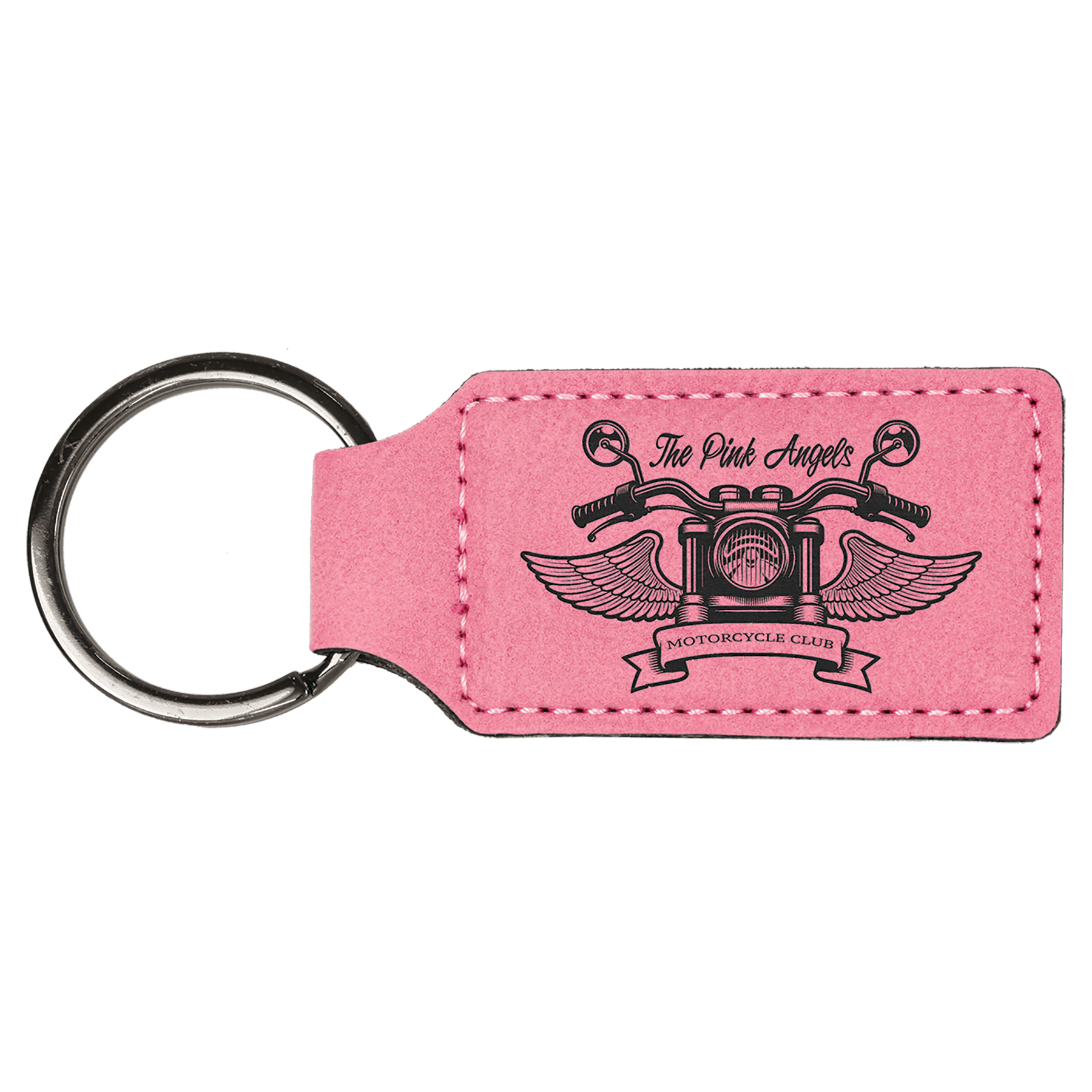 2 3/4" x 1 1/4" Laserable Leatherette Rectangle Keychain