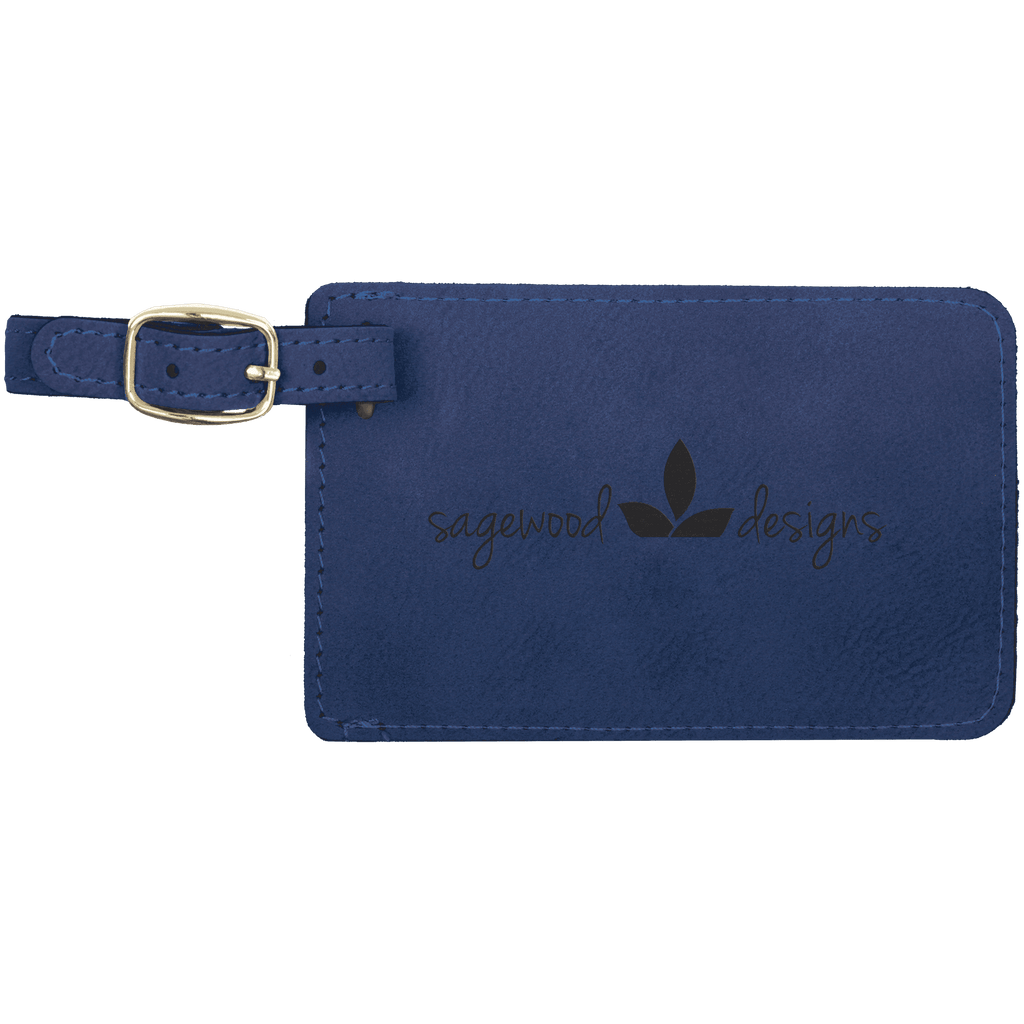 4 1/4" x 2 3/4"/Black Laserable Leatherette Luggage Tag