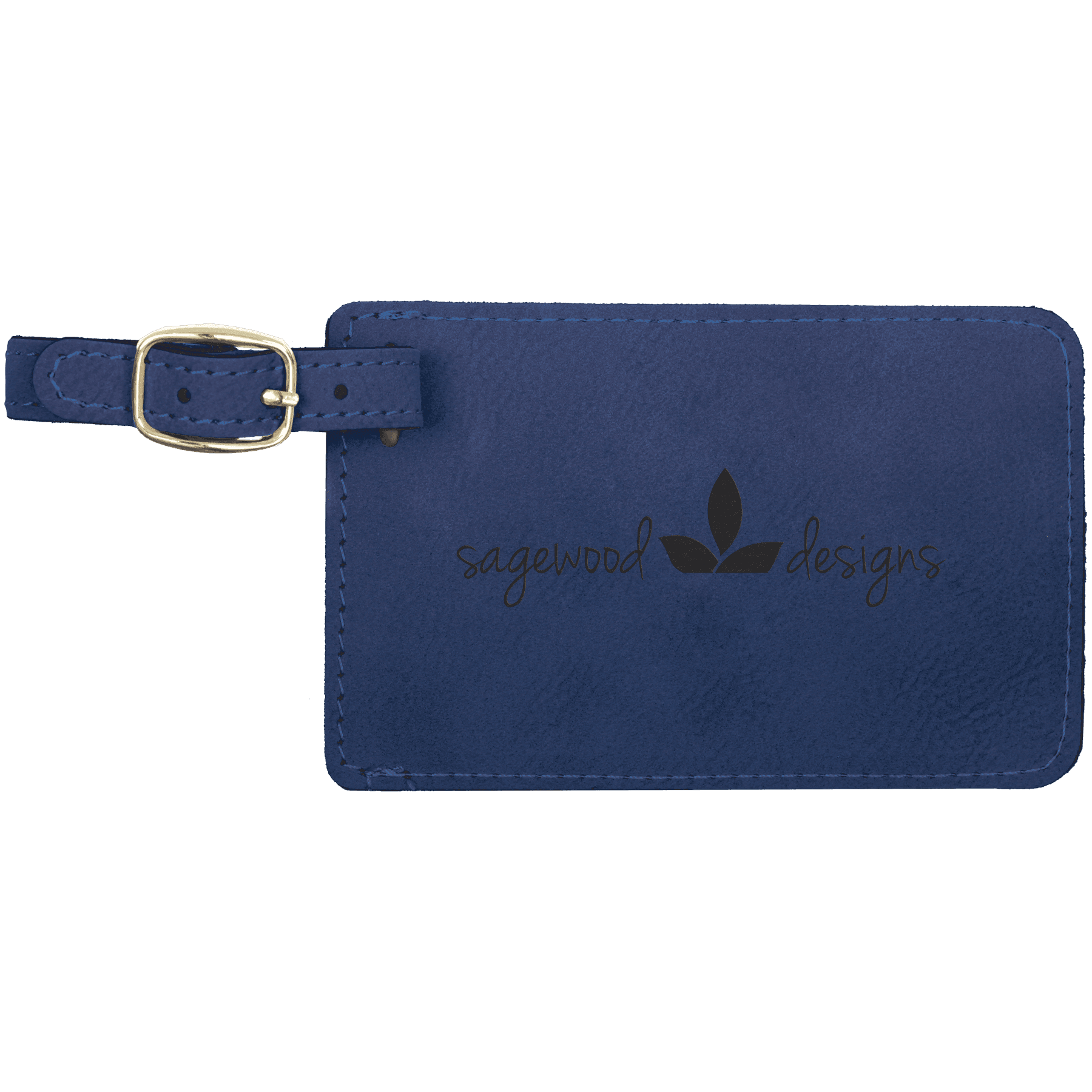 4 1/4" x 2 3/4"/Black Laserable Leatherette Luggage Tag