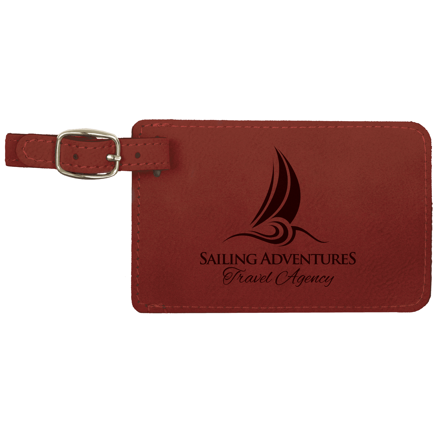 4 1/4" x 2 3/4" Laserable Leatherette Luggage Tag