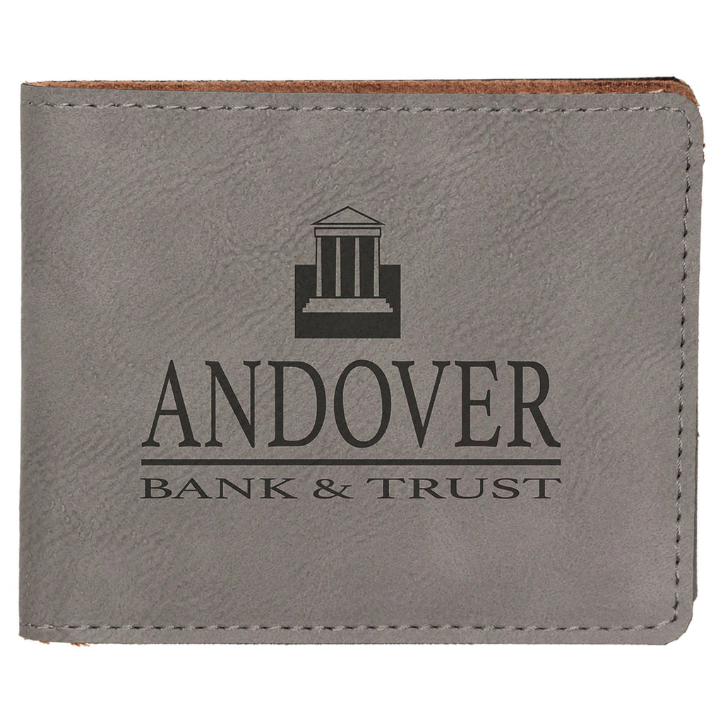 4 1/2" x 3 1/2" Laserable Leatherette Bifold Wallet