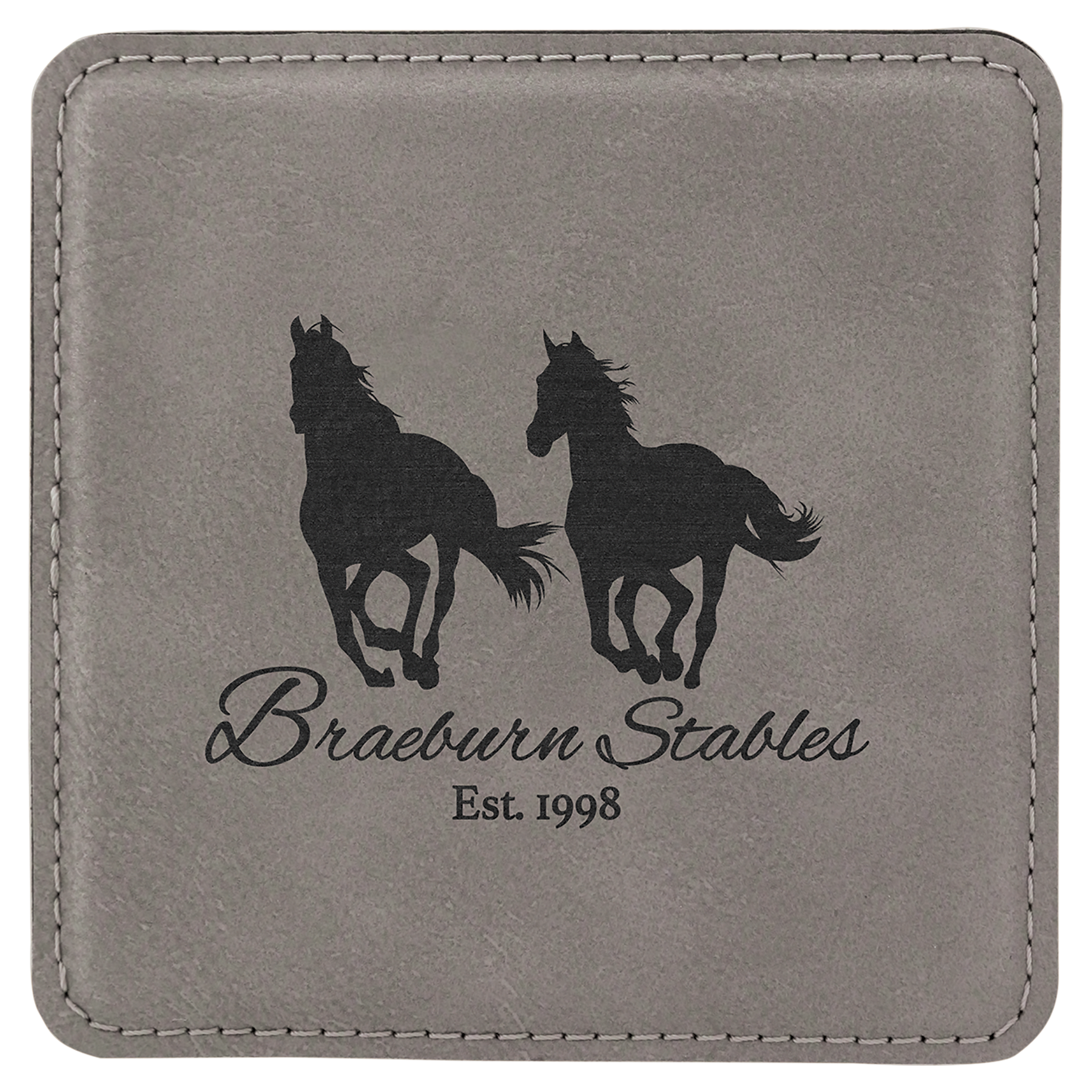 4" x 4" Square Laserable Leatherette Coaster