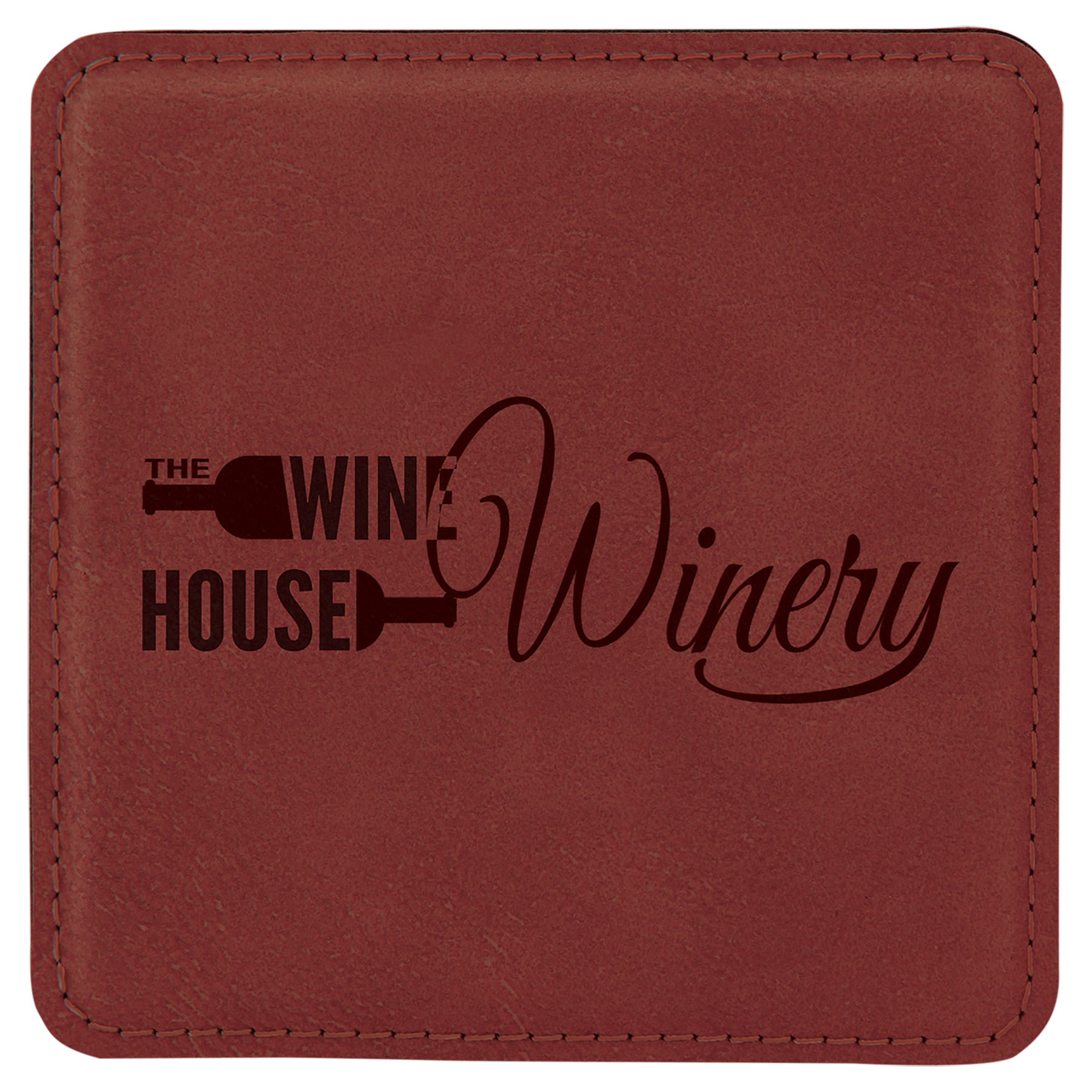 4" x 4" Square Laserable Leatherette Coaster