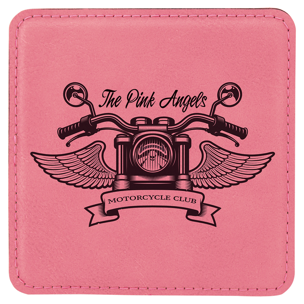 4" x 4" Square Laserable Leatherette Coaster