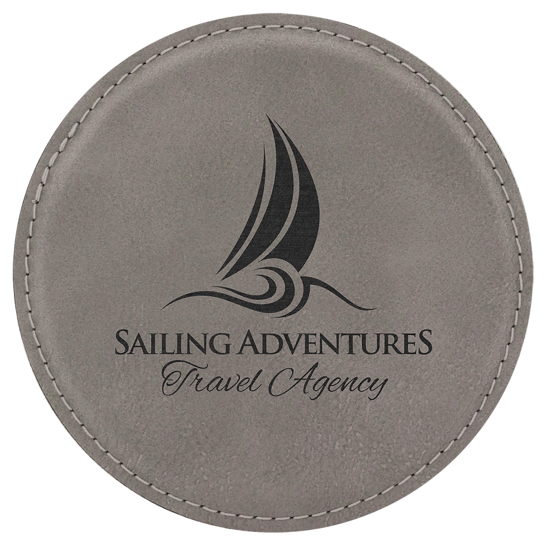 4" Round Laserable Leatherette Coaster