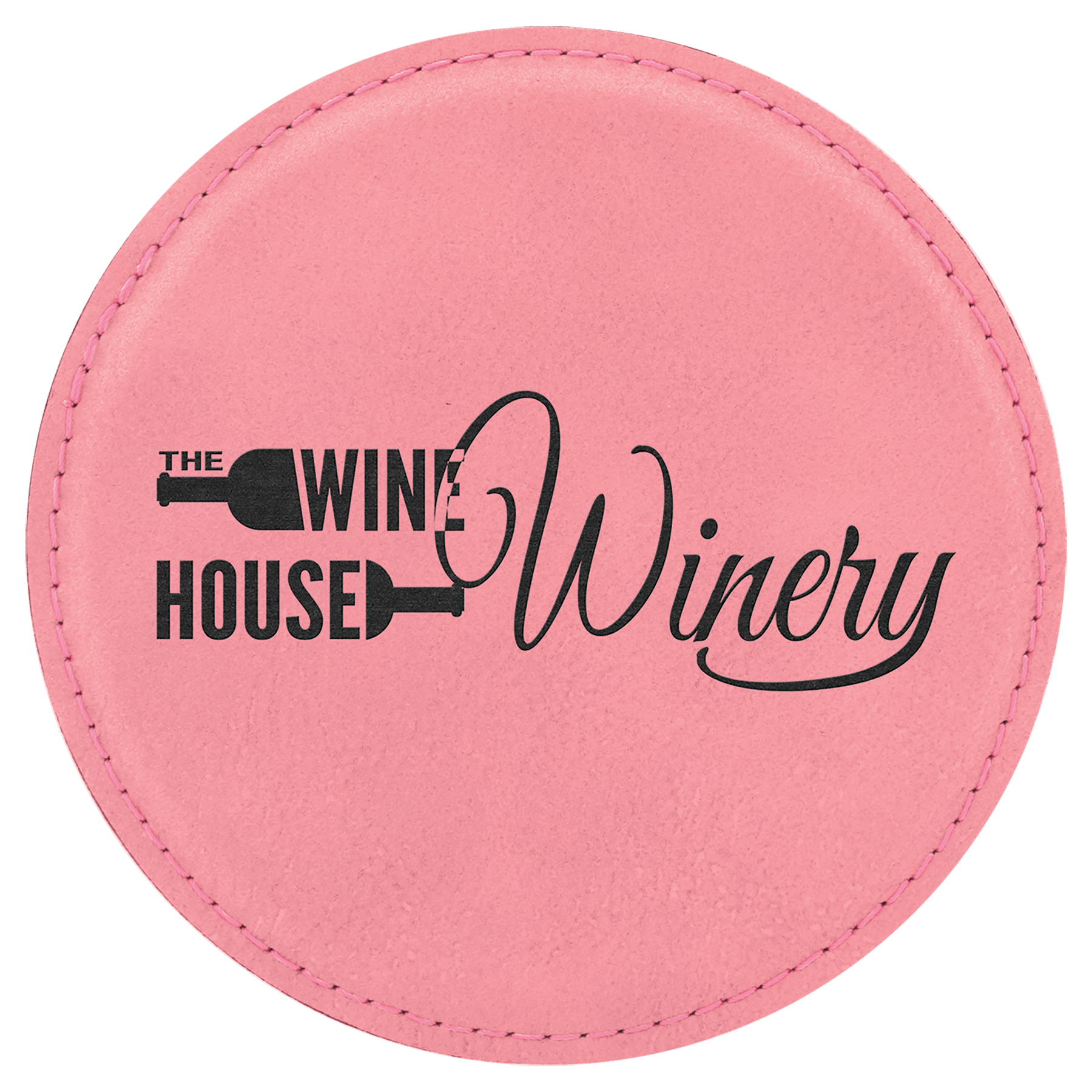 4" Round Laserable Leatherette Coaster