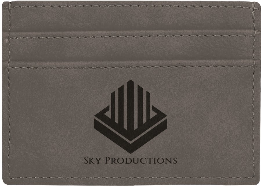 4" x 2 3/4" Laserable Leatherette Wallet Clip