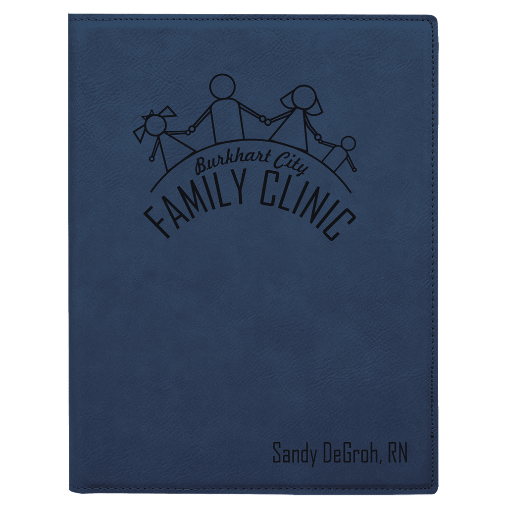 7" x 9"/Black Laserable Leatherette Small Portfolio with Notepad