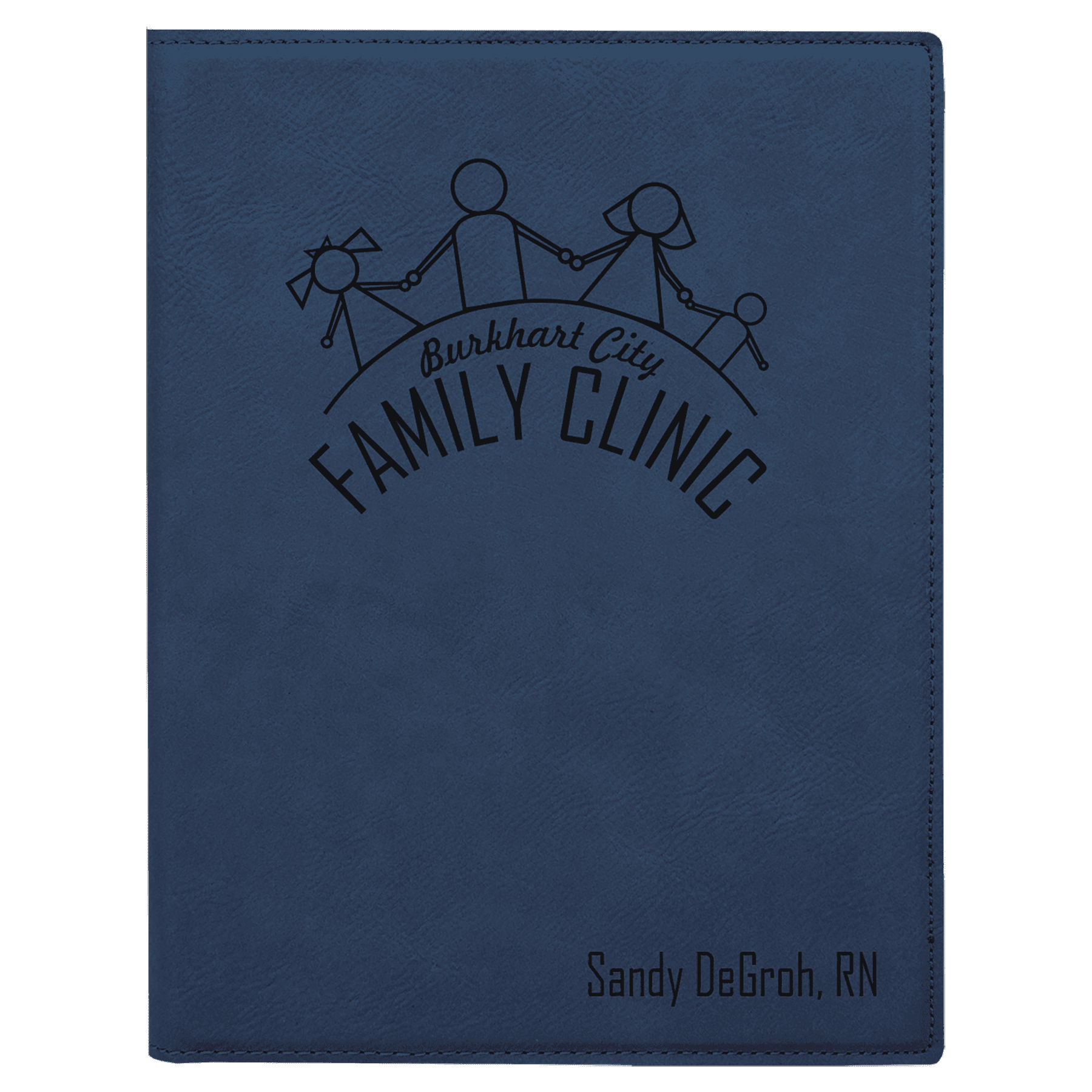 7" x 9"/Black Laserable Leatherette Small Portfolio with Notepad