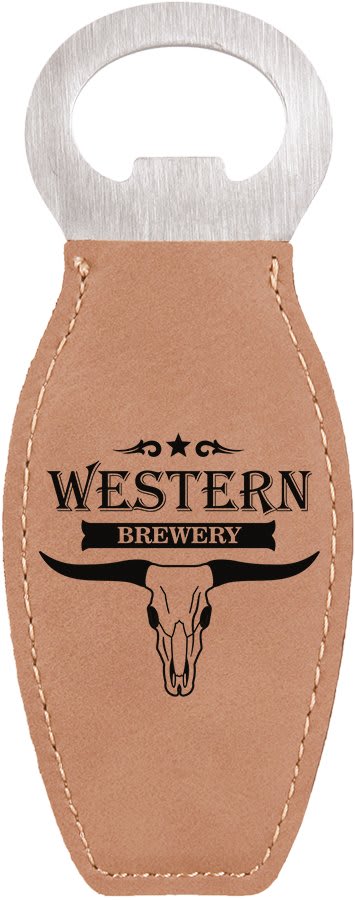 Light Laserable Leatherette Bottle Opener with Magnet