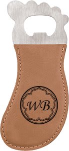 Light Laserable Leatherette Foot Shaped Bottle Opener with Magnet