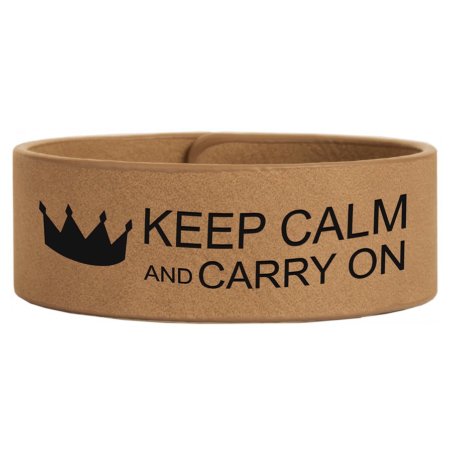 9 1/2" x 1" Light Laserable Leatherette Cuff Bracelet