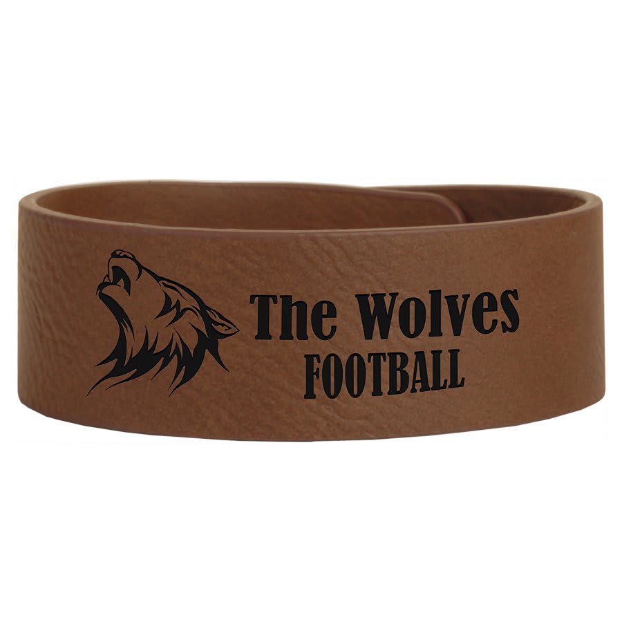 9 1/2" x 1" Dark Laserable Leatherette Cuff Bracelet