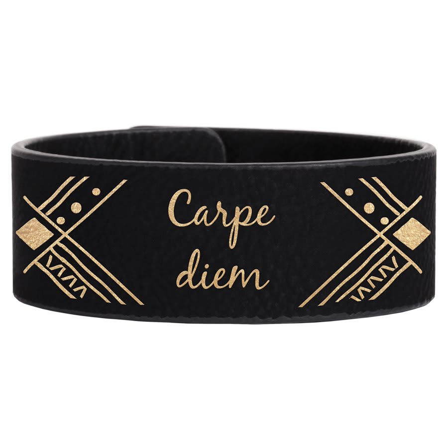 9 1/2" x 1"/Gold Laserable Leatherette Cuff Bracelet