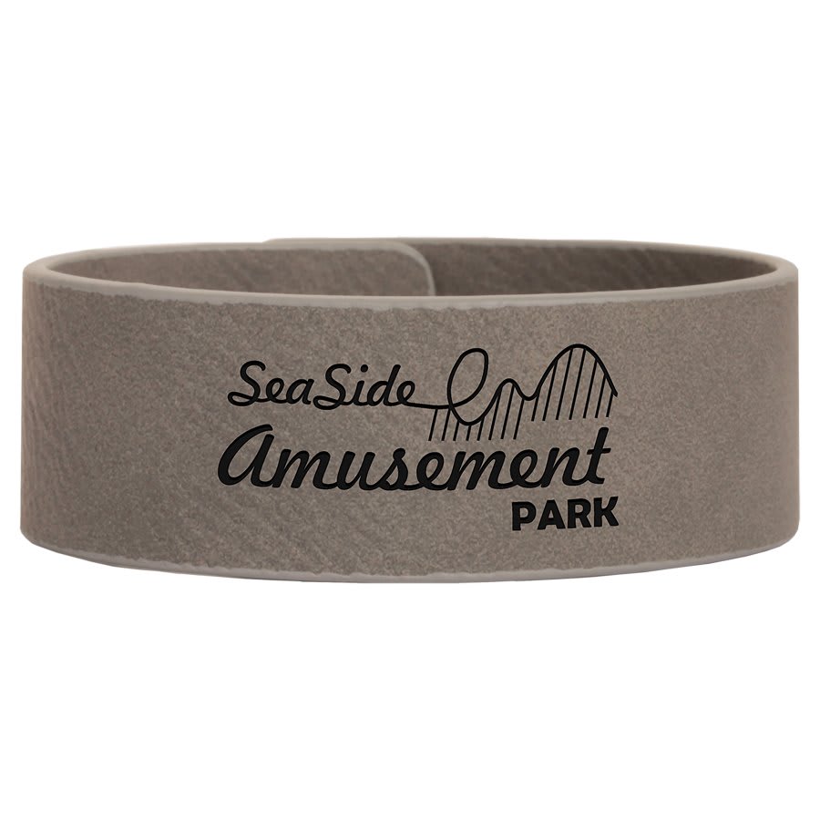 9 1/2" x 1" Laserable Leatherette Cuff Bracelet