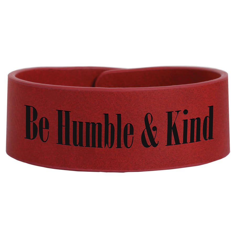 9 1/2" x 1" Laserable Leatherette Cuff Bracelet