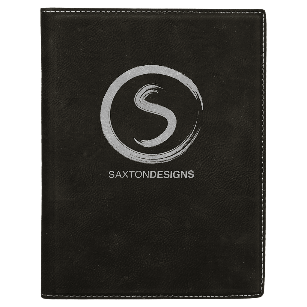 7" x 9"/Silver Laserable Leatherette Small Portfolio with Notepad