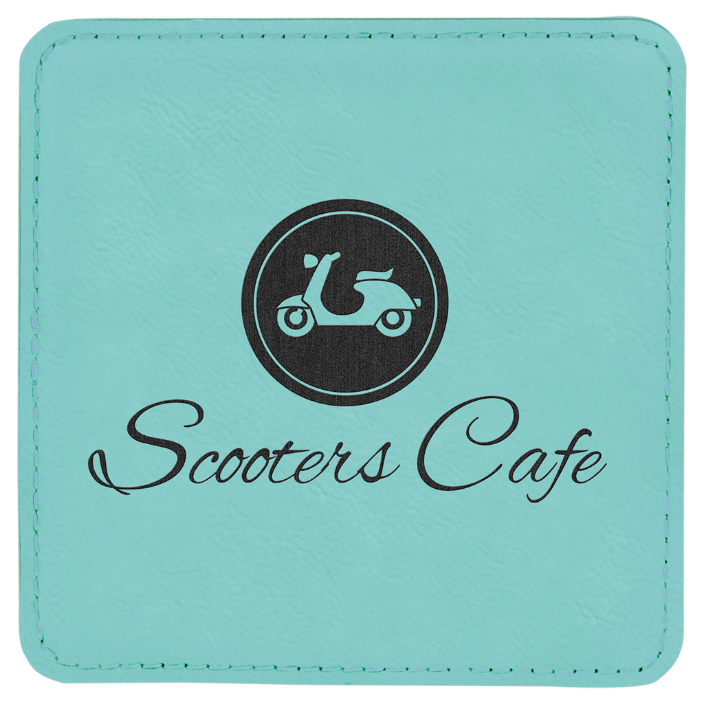 4" x 4" Square Laserable Leatherette Coaster