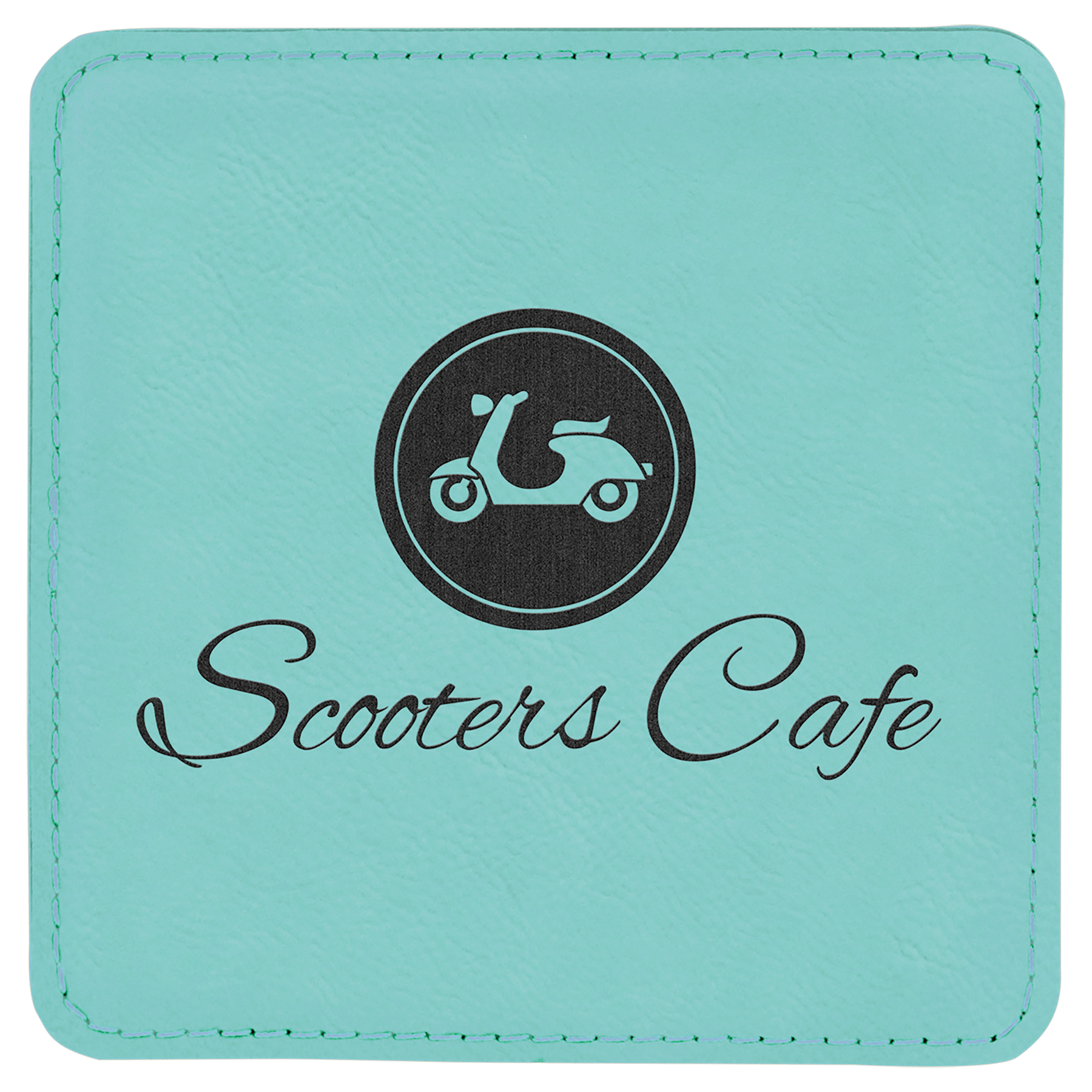 4" x 4" Square Laserable Leatherette Coaster