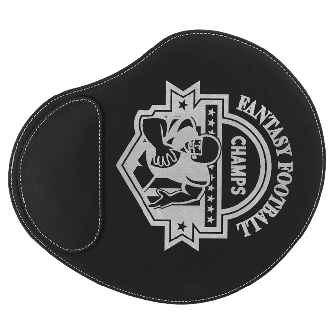 9" x 10 1/4"/Silver Laserable Leatherette Mouse Pad