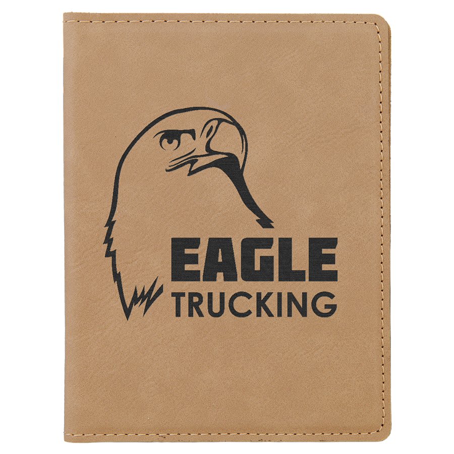 4 1/4" x 5 1/2" Light Laserable Leatherette Passport Holder