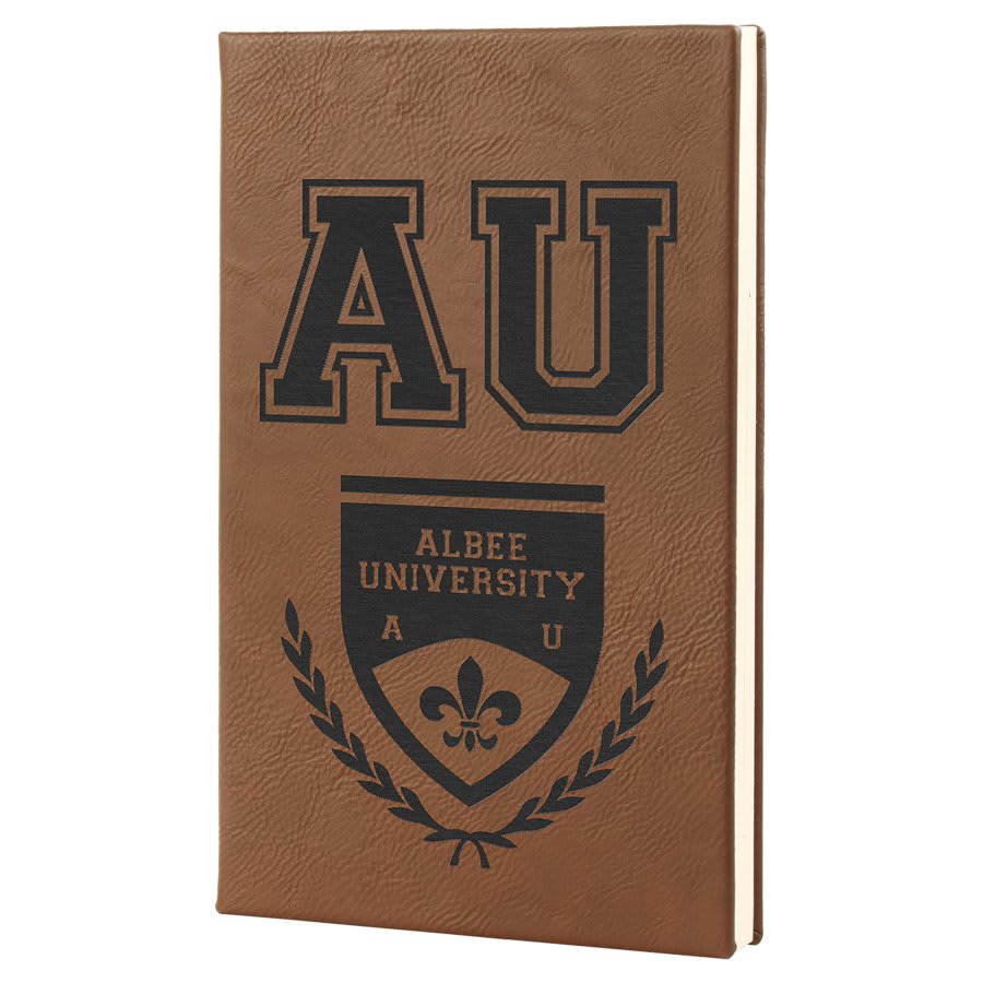 5 1/4" x 8 1/4" Dark Laserable Leatherette Journal with Lined Notepad
