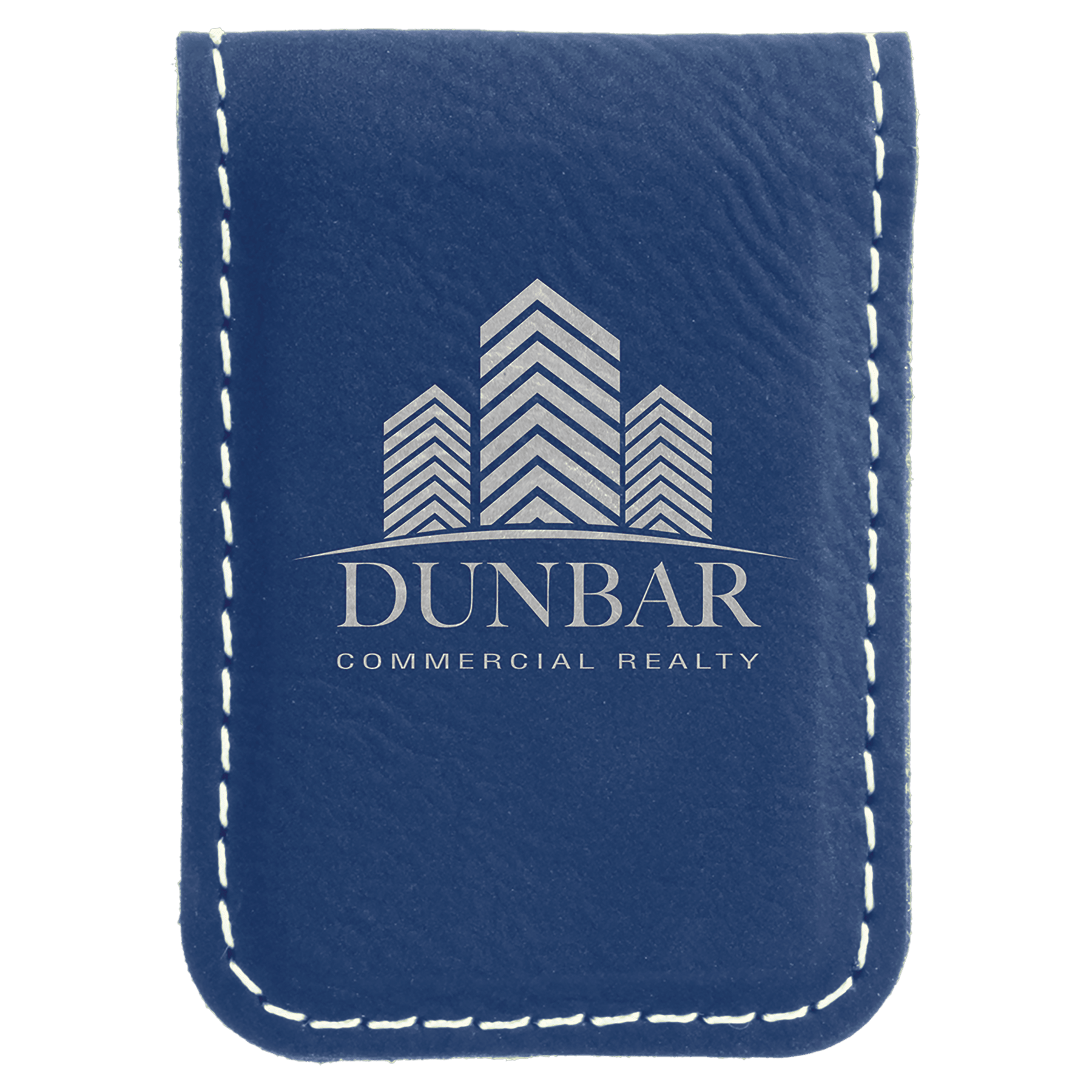 1 3/4" x 2 1/2"/Silver Laserable Leatherette Money Clip