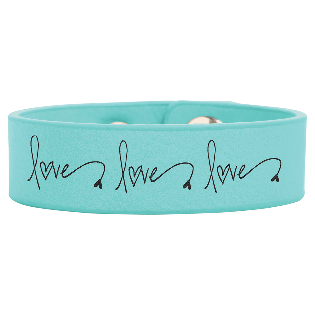 8 1/2" x 3/4" Laserable Leatherette Youth Cuff Bracelet