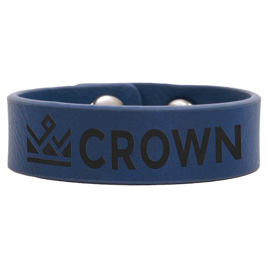 8 1/2" x 3/4"/Black Laserable Leatherette Youth Cuff Bracelet