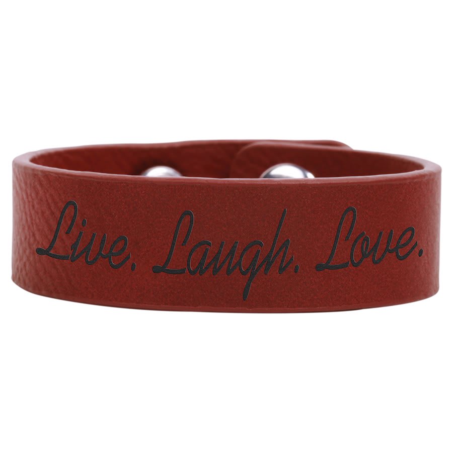 8 1/2" x 3/4" Laserable Leatherette Youth Cuff Bracelet