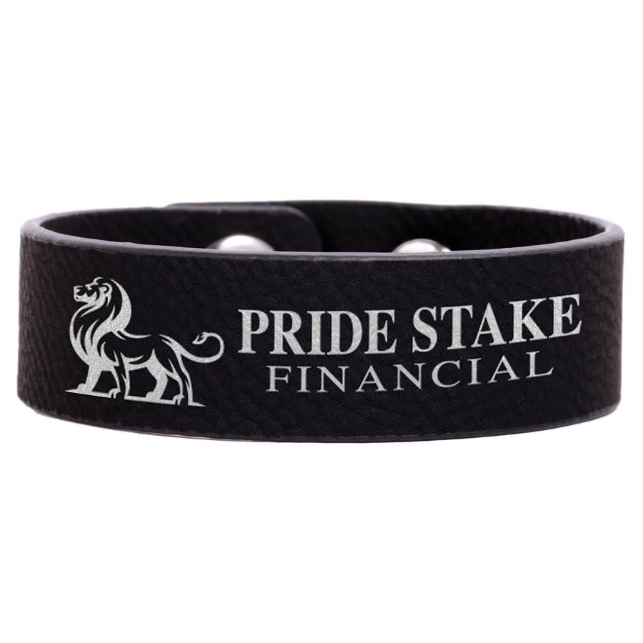 8 1/2" x 3/4"/Silver Laserable Leatherette Youth Cuff Bracelet