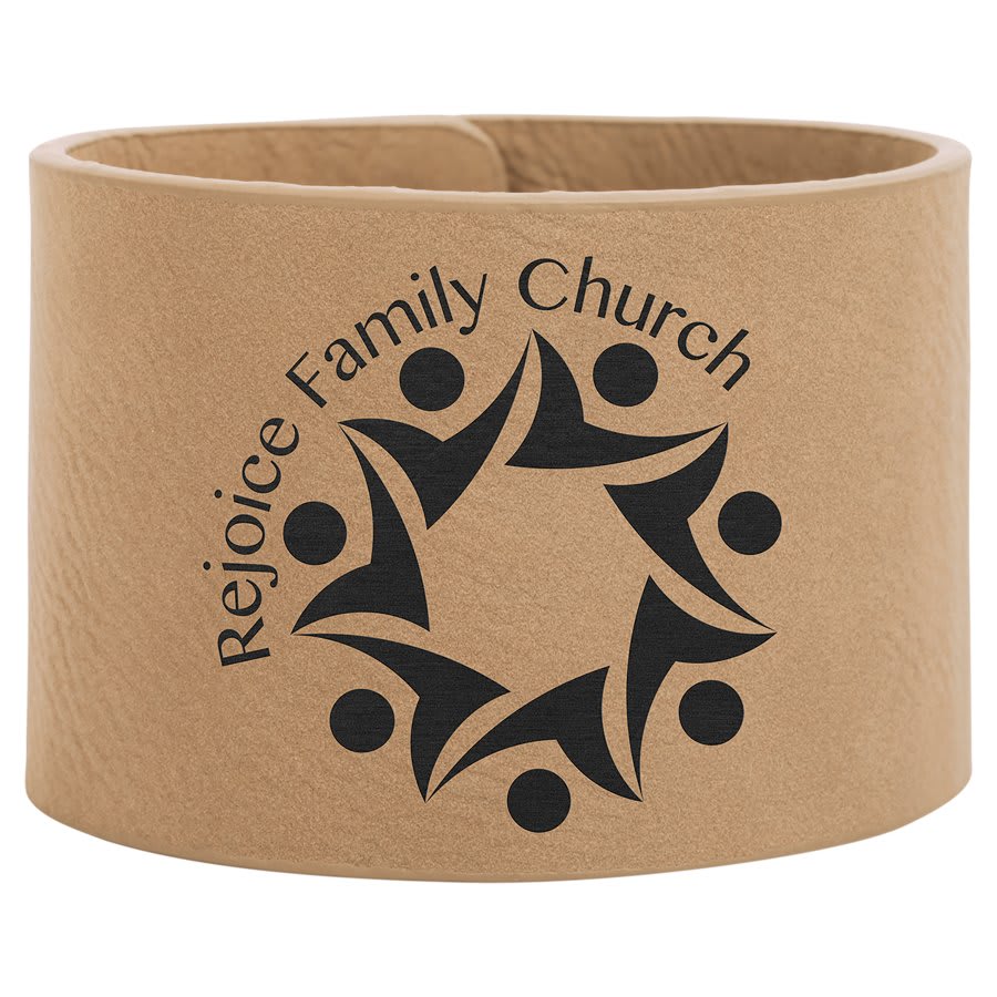 9 1/2" x 2" Light Laserable Leatherette Cuff Bracelet