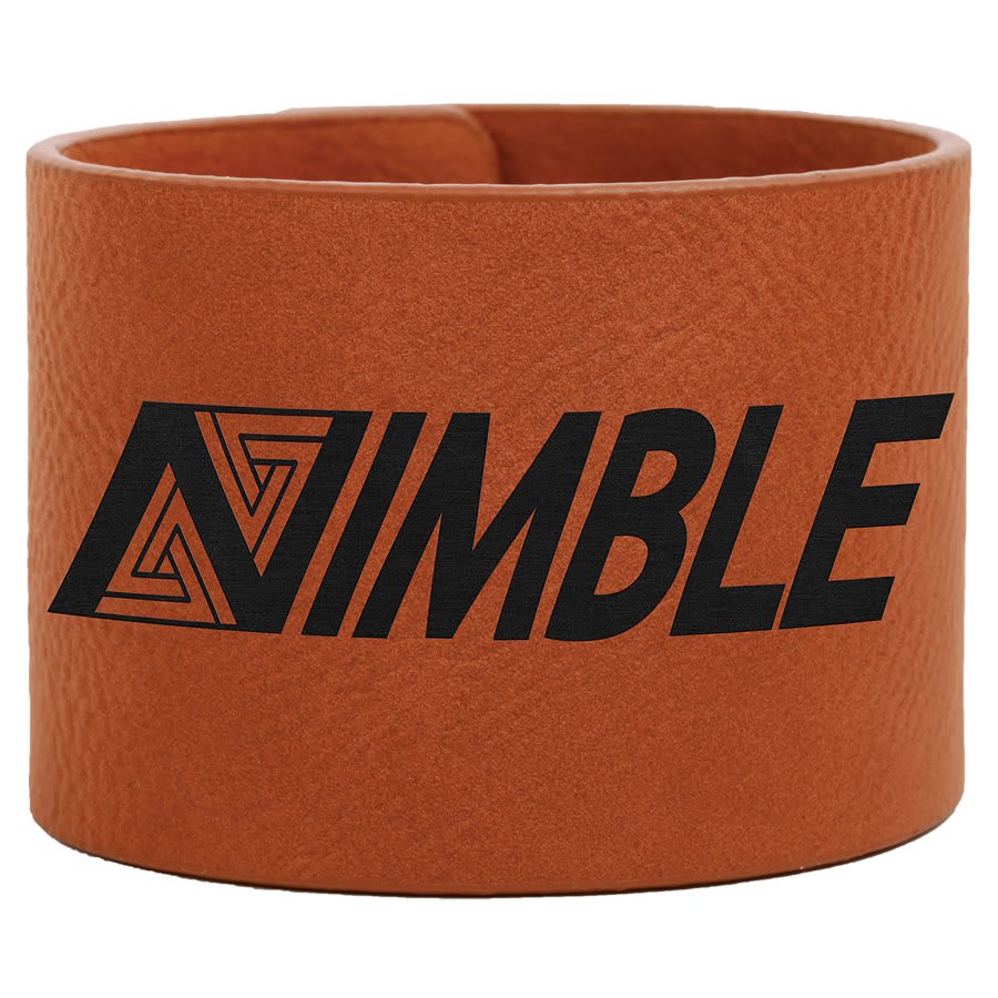 9 1/2" x 2" Rawhide Laserable Leatherette Cuff Bracelet