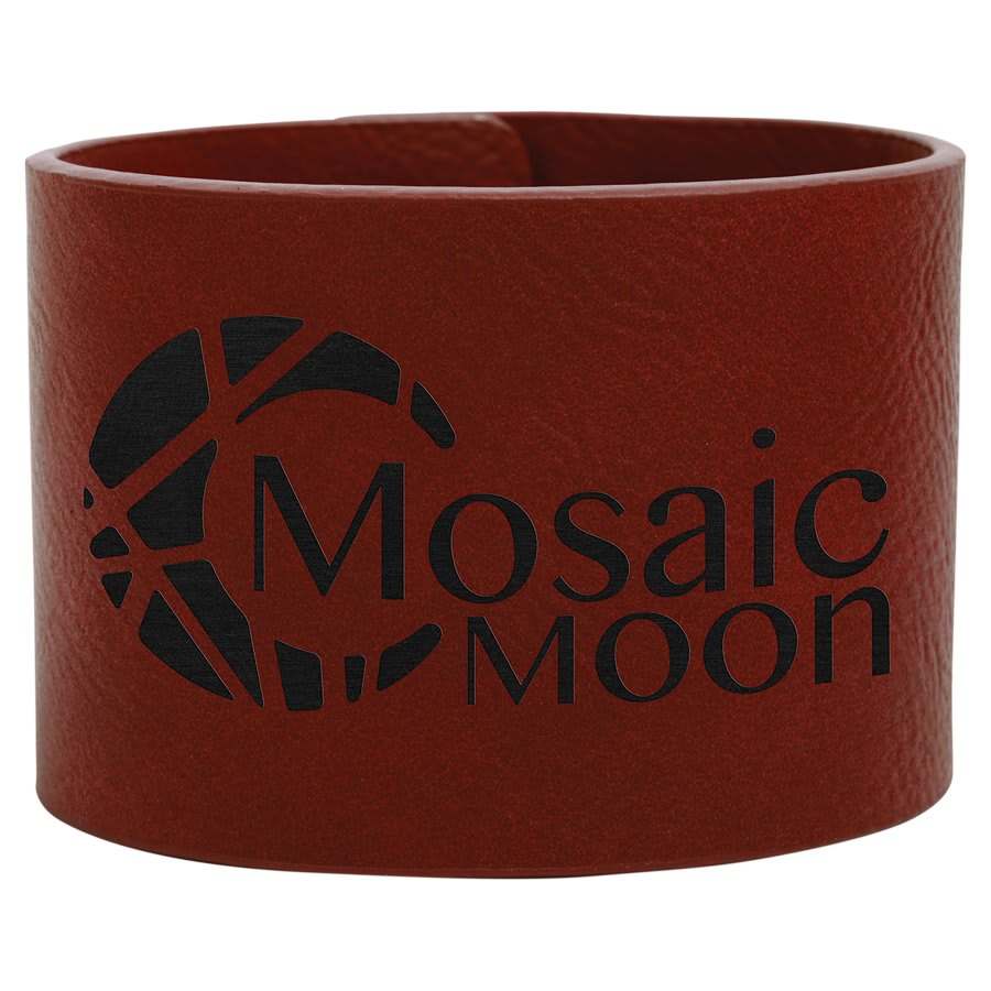 9 1/2" x 2" Laserable Leatherette Cuff Bracelet