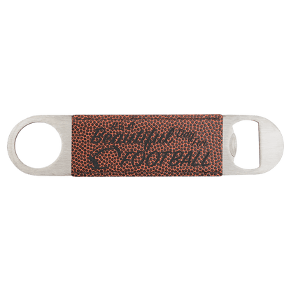 1 1/2" x 7" Football Laserable Leatherette Bottle Opener