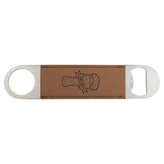 1 1/2" x 7" Dark Laserable Leatherette Bottle Opener